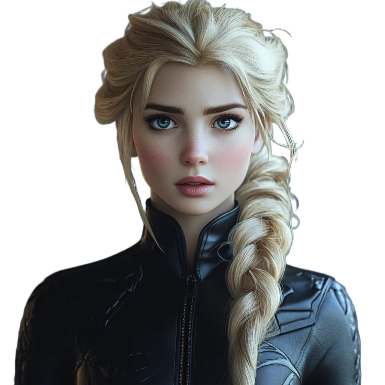 Elsa In Leather Vinyl Car Decal Sticker – Waterproof & UV-Resistant 8"