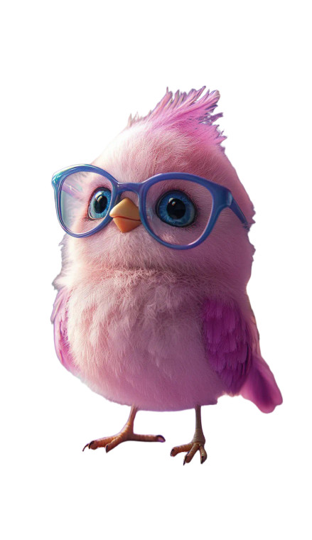 Cute Pink Bird Vinyl Car Decal Sticker – Waterproof & UV-Resistant 8"