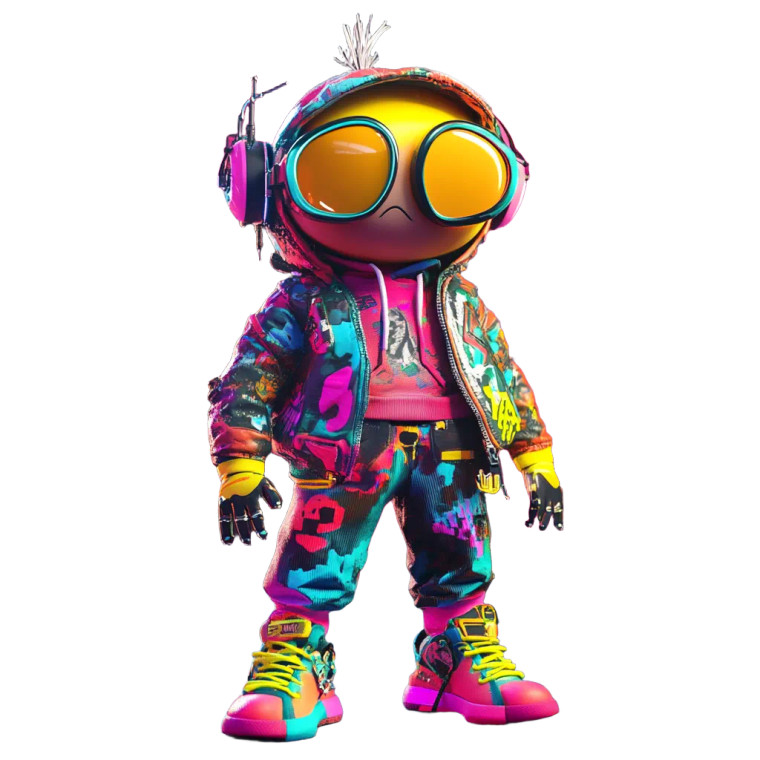 Cyber Punk Mascot Vinyl Car Decal Sticker – Waterproof & UV-Resistant 8"