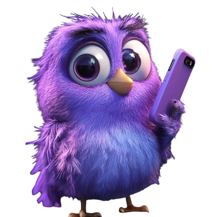 Violet Monster Bird Vinyl Car Decal Sticker – Waterproof & UV-Resistant 8"