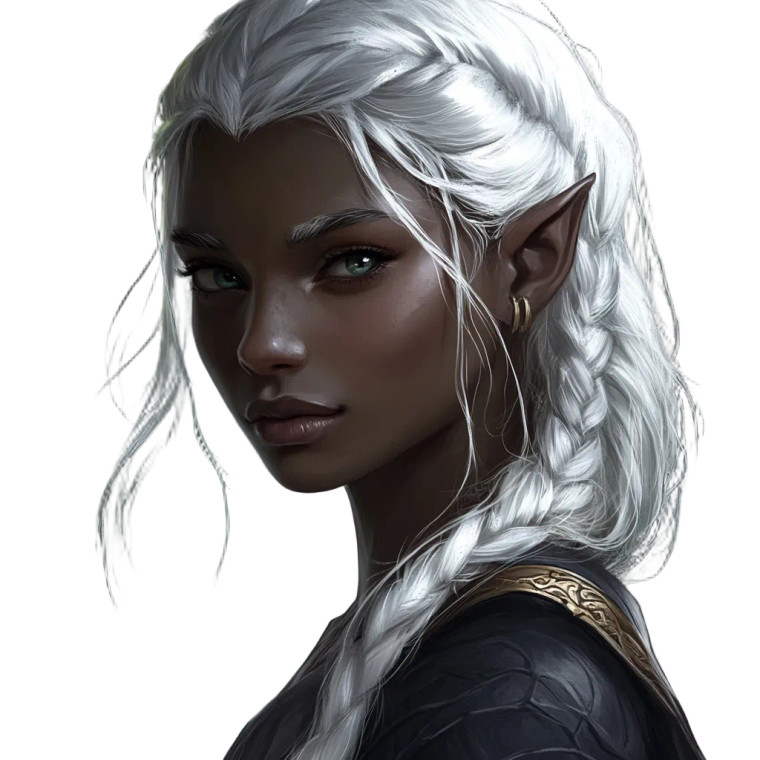 Drow Female Portrait Vinyl Car Decal Sticker – Waterproof & UV-Resistant 8"