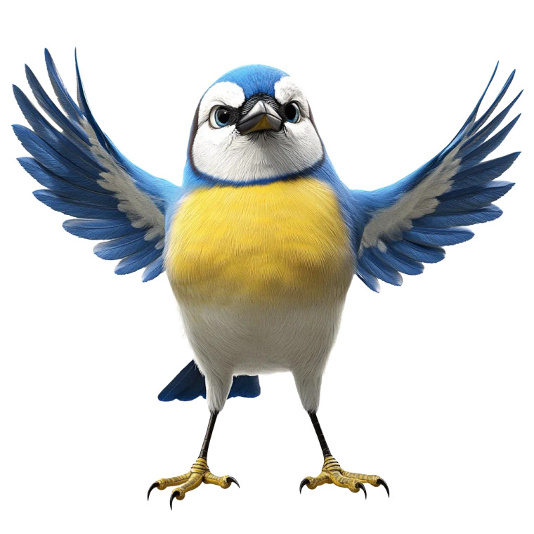 Blue Jay Standing Vinyl Car Decal Sticker – Waterproof & UV-Resistant 8"