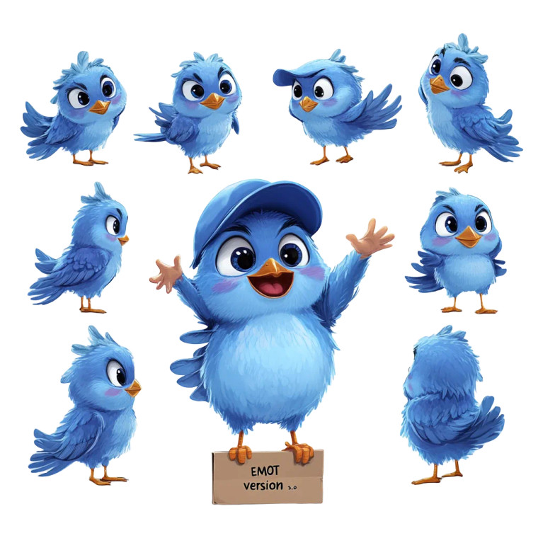 Blue Bird Mascot Vinyl Car Decal Sticker – Waterproof & UV-Resistant 8"