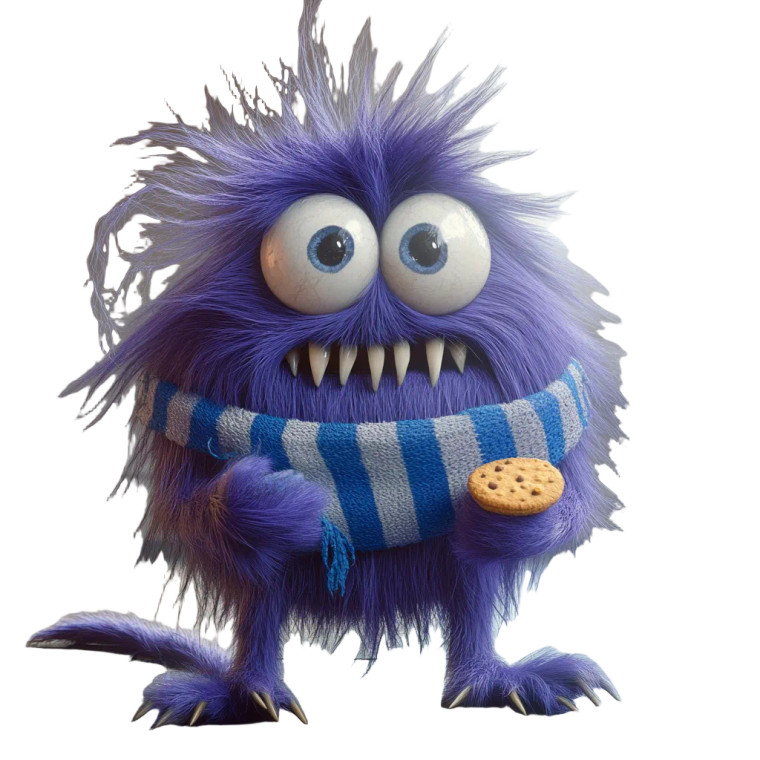 Purple Cookie Monster Vinyl Car Decal Sticker – Waterproof & UV-Resistant 8"