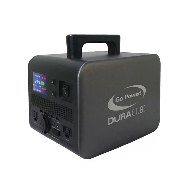 Go Power DuraCUBE 500 Power Bank | 500W Output | 4 USB A/1 USB-C | Solar/ Wall/ Car Charging | Protective Features | MPPT Solar Controller | Jump-Start & Trickle Charger | LiFePO4 Battery | Lightweight & Compact | 2 Year Warranty