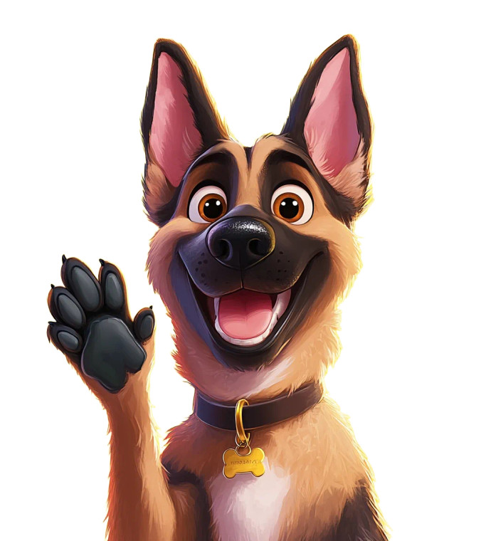 Cute German Shepherd Vinyl Car Decal Sticker – Waterproof & UV-Resistant 8"