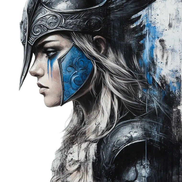 Valkyrie Warrior Portrait Vinyl Car Decal Sticker – Waterproof & UV-Resistant 8"