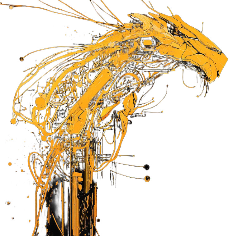 Golden Cyberpunk Robot Vinyl Car Decal Sticker – Waterproof & UV-Resistant 8"