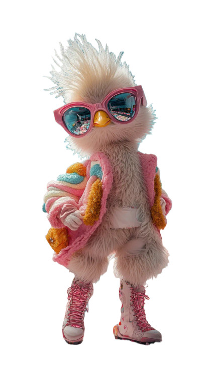 Chibi Ostrich Model Vinyl Car Decal Sticker – Waterproof & UV-Resistant 8"