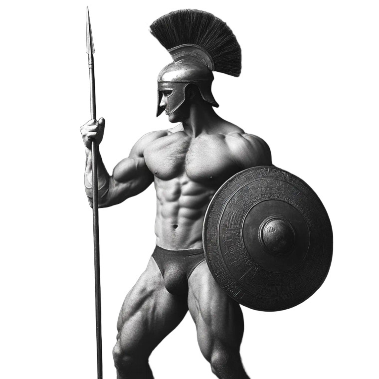 Muscular Hoplite Warrior Vinyl Car Decal Sticker – Waterproof & UV-Resistant 8"