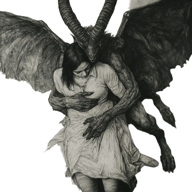 Winged Demon Horror Vinyl Car Decal Sticker – Waterproof & UV-Resistant 8"