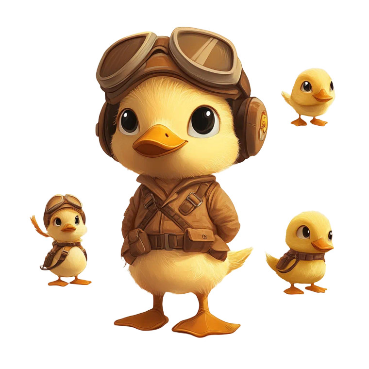 Pilot Duck V3 Vinyl Car Decal Sticker – Waterproof & UV-Resistant 8"