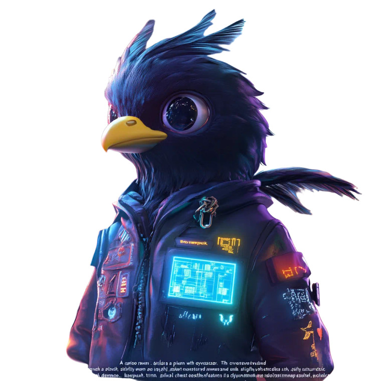 Cyberpunk Cartoon Raven Vinyl Car Decal Sticker – Waterproof & UV-Resistant 8"