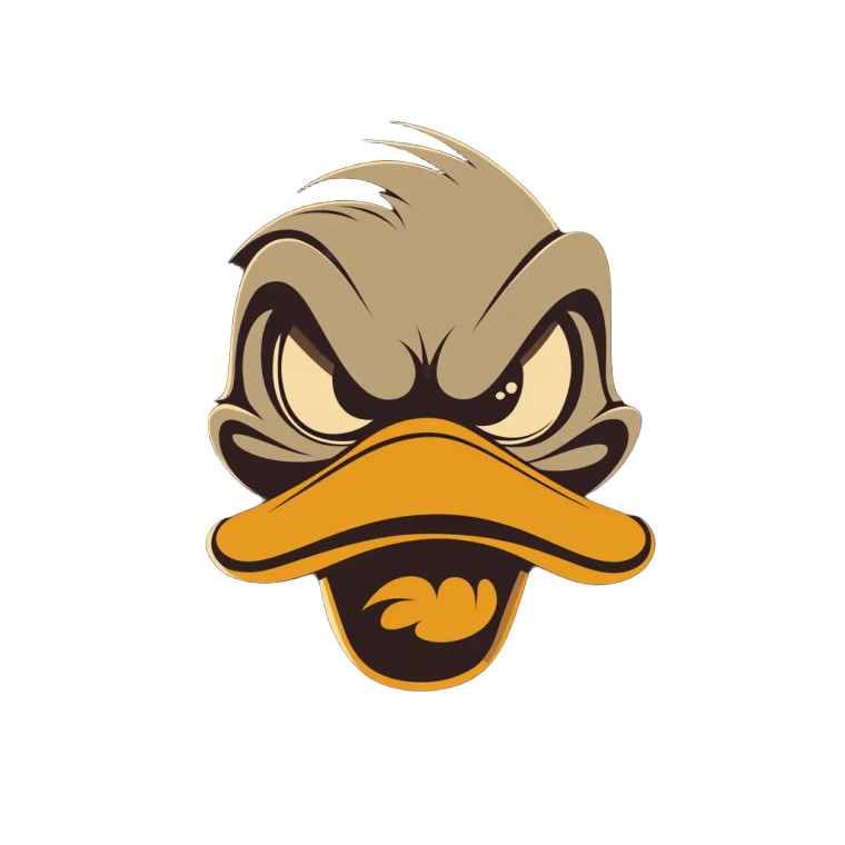 Angry Duck Logo Vinyl Car Decal Sticker – Waterproof & UV-Resistant 8"