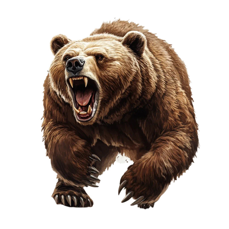 Roaring Brown Bear V2 Vinyl Car Decal Sticker – Waterproof & UV-Resistant 8"