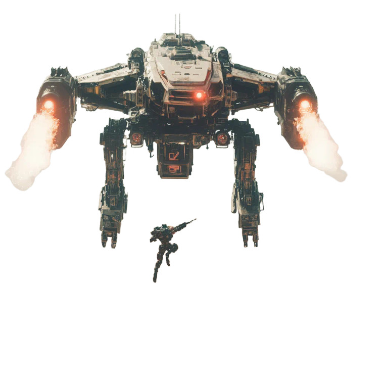 Giant Flying Mech Vinyl Car Decal Sticker – Waterproof & UV-Resistant 8"