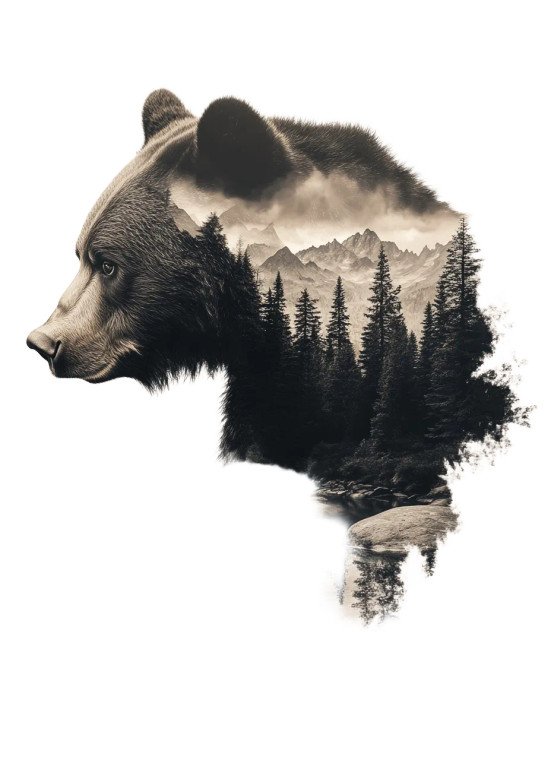 Bear Mountain Cinematic Vinyl Car Decal Sticker – Waterproof & UV-Resistant 8"