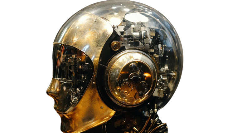 Robot Helmet Vinyl Car Decal Sticker – Waterproof & UV-Resistant 8"