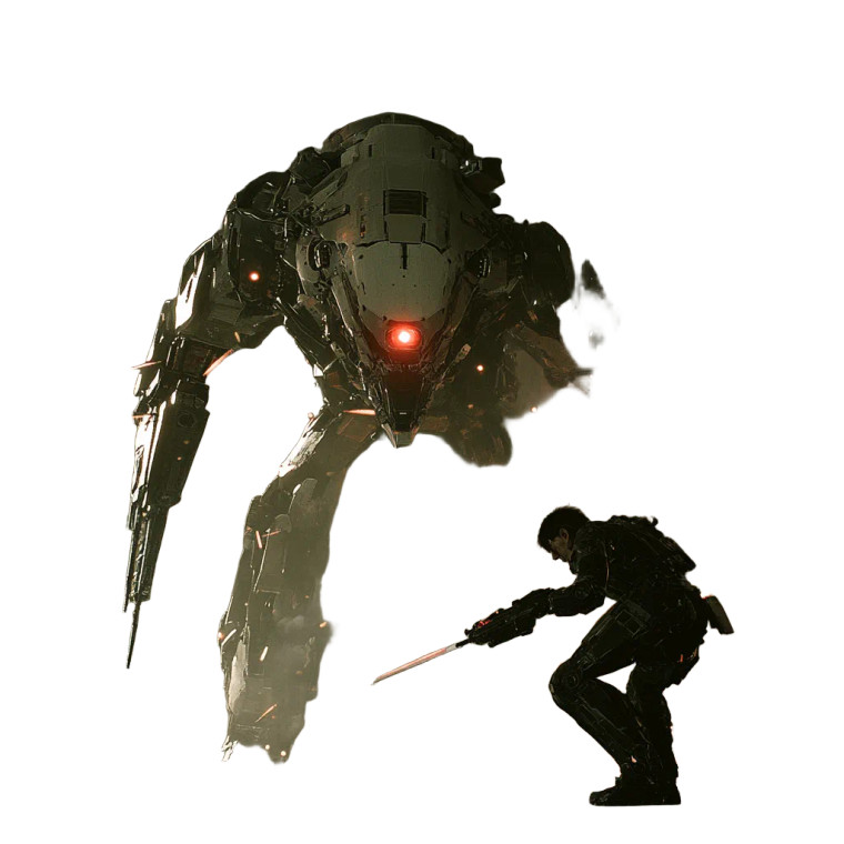 Cyborg Ninja Battle Vinyl Car Decal Sticker – Waterproof & UV-Resistant 8"