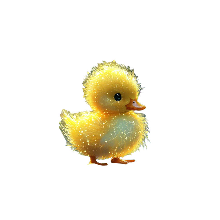 Fluffy Yellow Duck Cub Vinyl Car Decal Sticker – Waterproof & UV-Resistant 8"