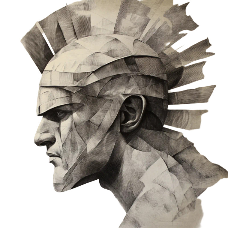 Gladiator Drawing V2 Vinyl Car Decal Sticker – Waterproof & UV-Resistant 8"