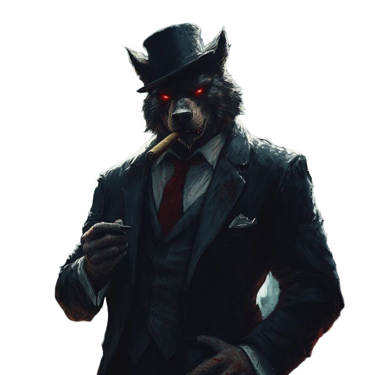 Dapper Werewolf Gentleman Vinyl Car Decal Sticker – Waterproof & UV-Resistant 8"