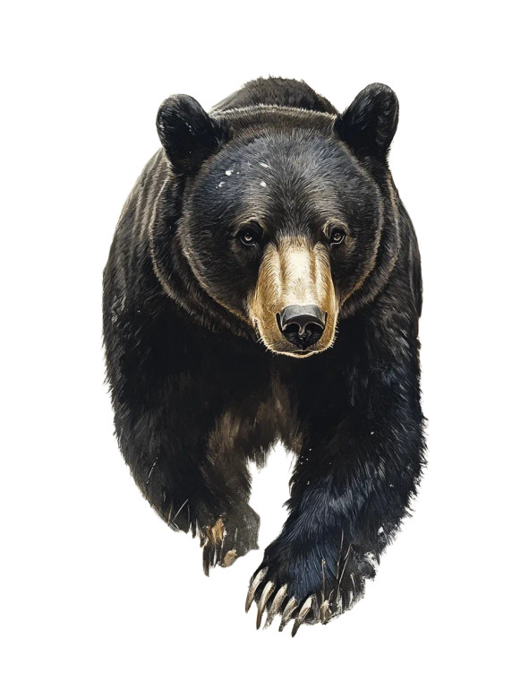 Black Bear Illustration Vinyl Car Decal Sticker – Waterproof & UV-Resistant 8"