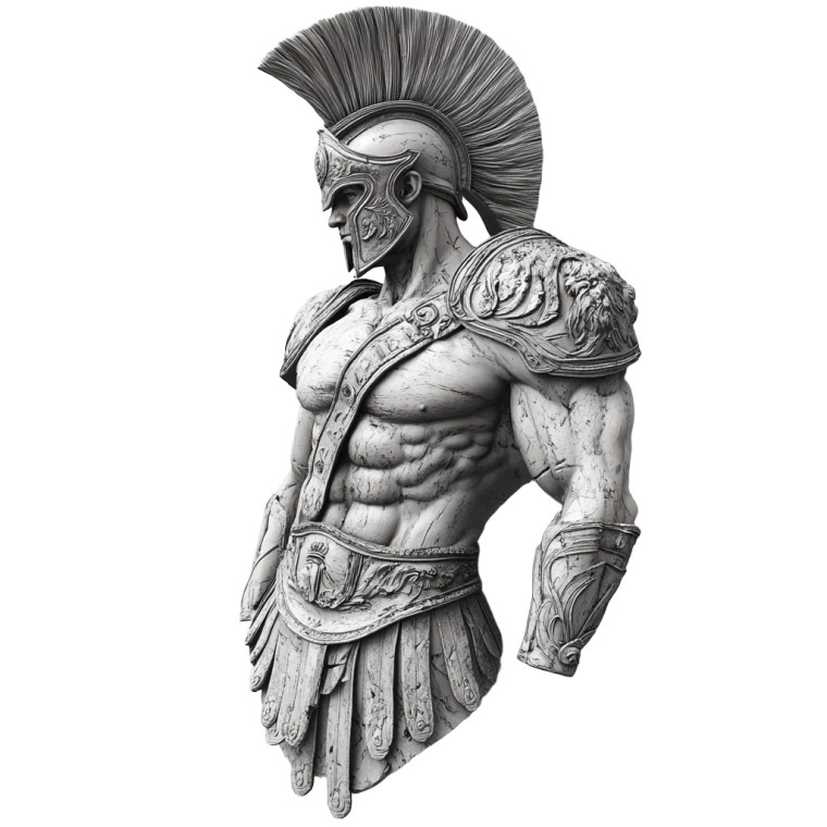 Spartan Warrior Sculpture V3 Vinyl Car Decal Sticker – Waterproof & UV-Resistant 8"