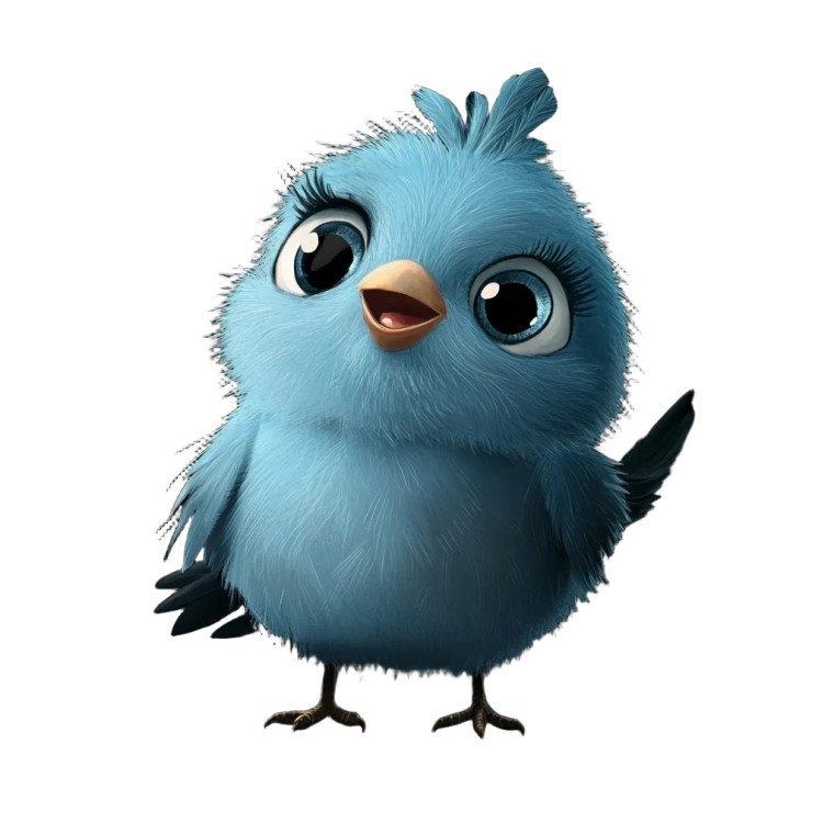 Happy Blue Bird V2 Vinyl Car Decal Sticker – Waterproof & UV-Resistant 8"