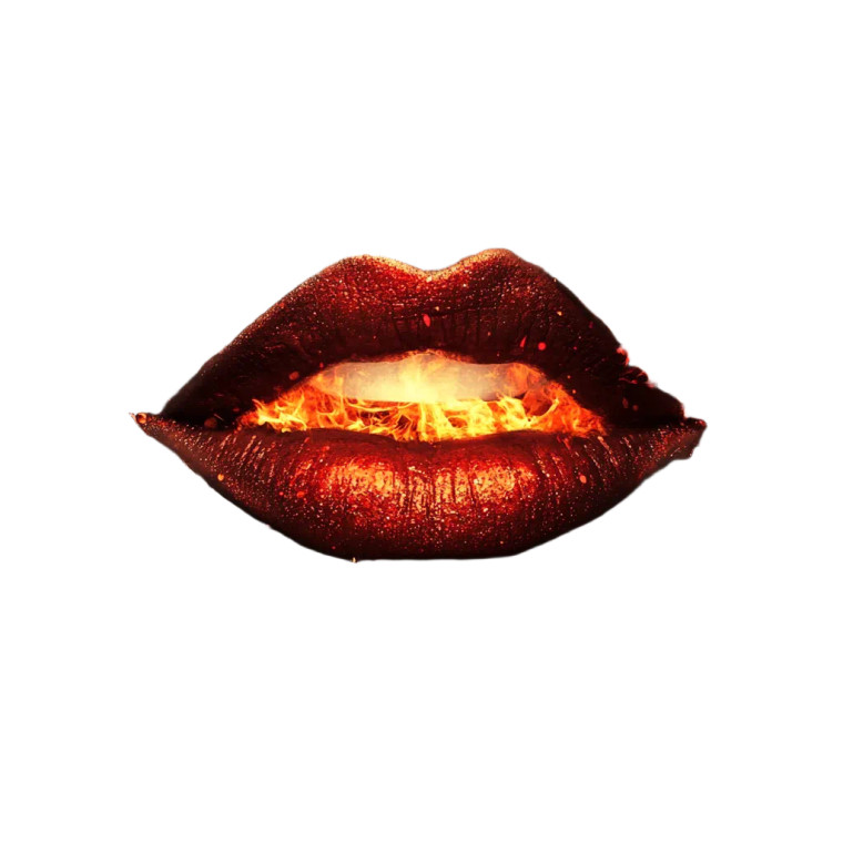 Fiery Red Lips Vinyl Car Decal Sticker – Waterproof & UV-Resistant 8"