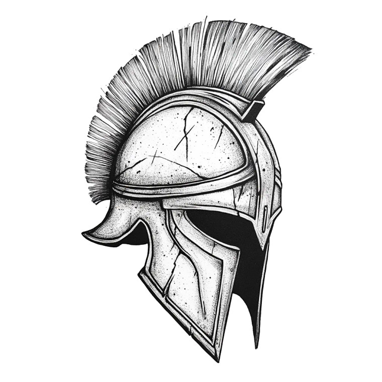 Sparta Helm Tattoo Vinyl Car Decal Sticker – Waterproof & UV-Resistant 8"