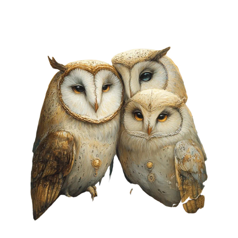 Symbolic Owls Vinyl Car Decal Sticker – Waterproof & UV-Resistant 8"