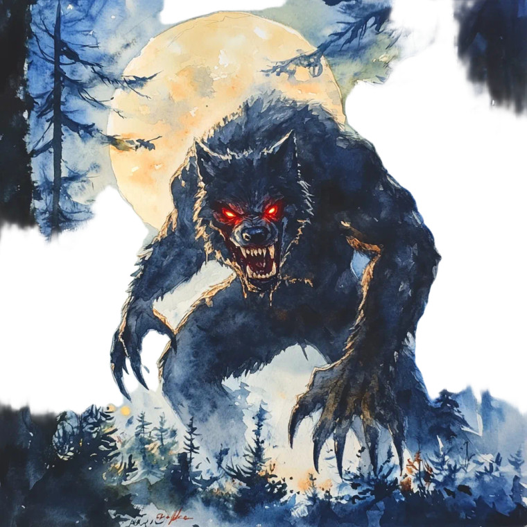 Aggressive Werewolf Painting Vinyl Car Decal Sticker – Waterproof & UV-Resistant 8"