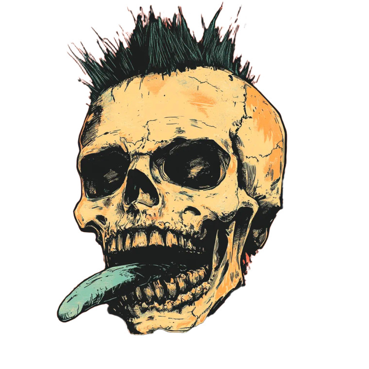 Punk Skull Smile Vinyl Car Decal Sticker – Waterproof & UV-Resistant 8"