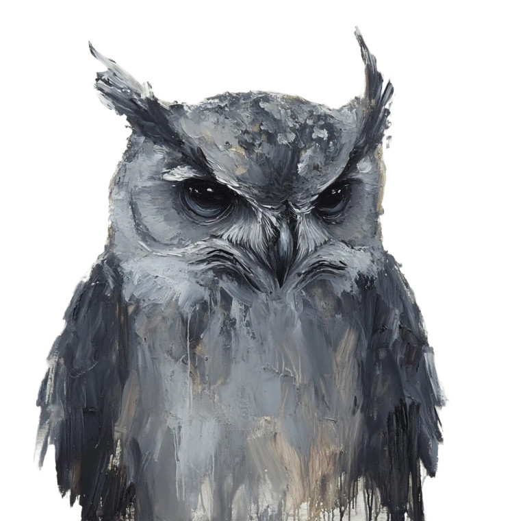 Sad Worried Owl Vinyl Car Decal Sticker – Waterproof & UV-Resistant 8"