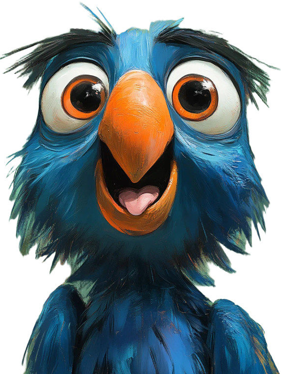 Blue Parrot Stare Vinyl Car Decal Sticker – Waterproof & UV-Resistant 8"