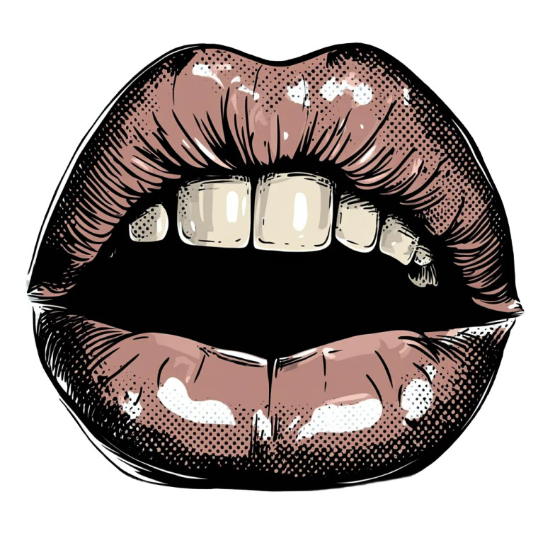 Biting Lip Pop Vinyl Car Decal Sticker – Waterproof & UV-Resistant 8"