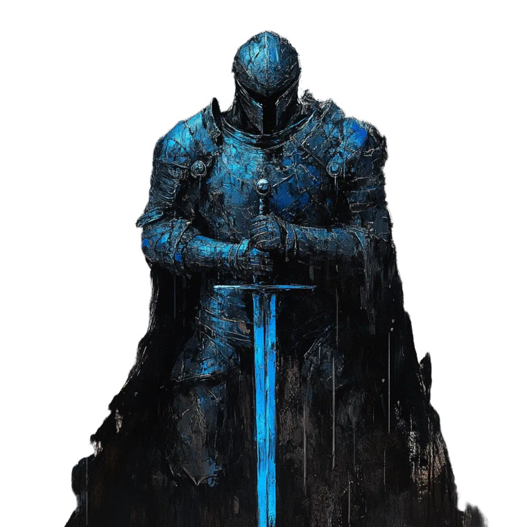 Blue Knight Art Vinyl Car Decal Sticker – Waterproof & UV-Resistant 8"