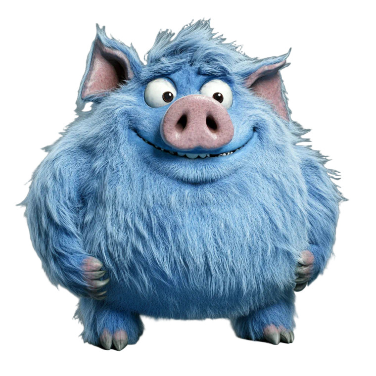 Blue Pig Monster Vinyl Car Decal Sticker – Waterproof & UV-Resistant 8"