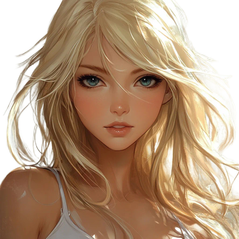 Anime Blonde Portrait Vinyl Car Decal Sticker – Waterproof & UV-Resistant 8"