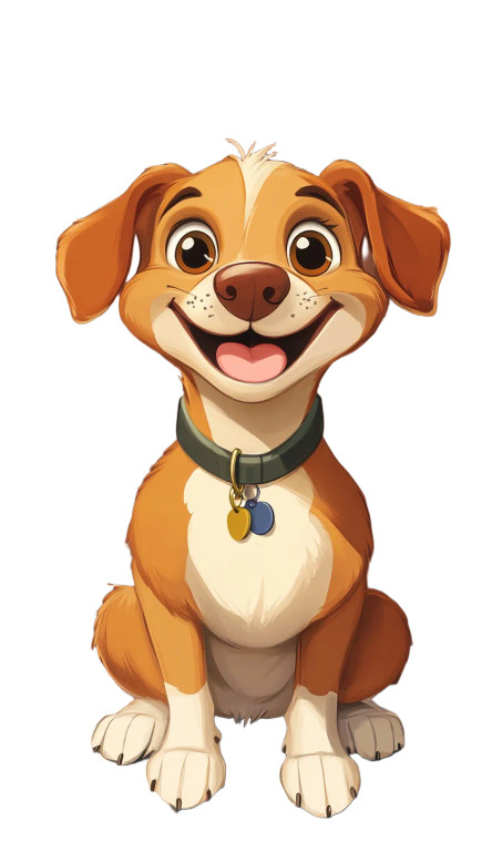 Happy Cartoon Dog V7 Vinyl Car Decal Sticker – Waterproof & UV-Resistant 8"