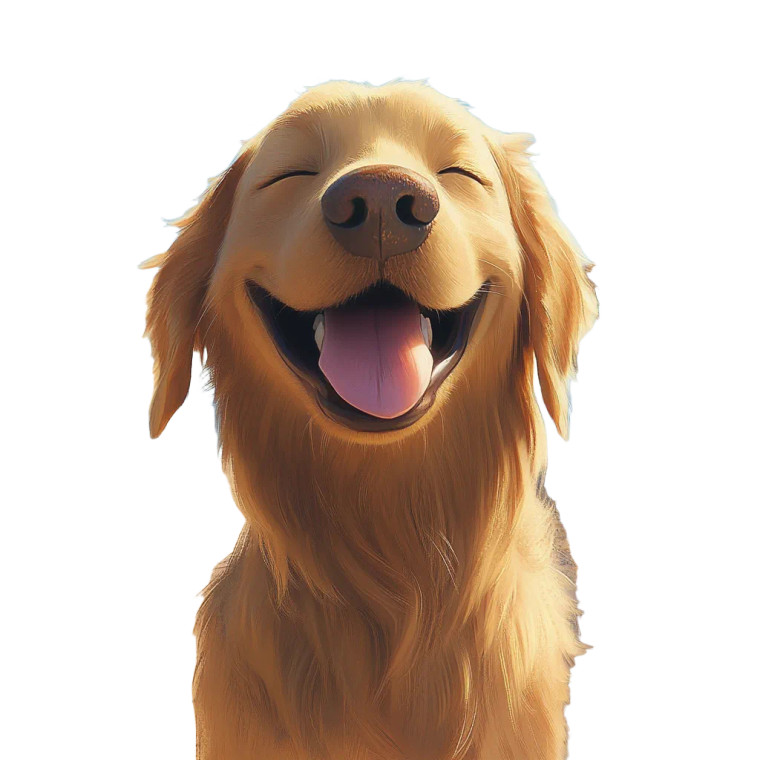 Joyful Golden Retriever Vinyl Car Decal Sticker – Waterproof & UV-Resistant 8"