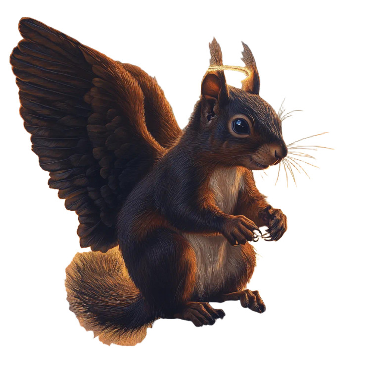 Squirrel Angel Vinyl Car Decal Sticker – Waterproof & UV-Resistant 8" Squirrel Angel Vinyl Car Decal Sticker – Waterproof & UV-Resistant 8"
