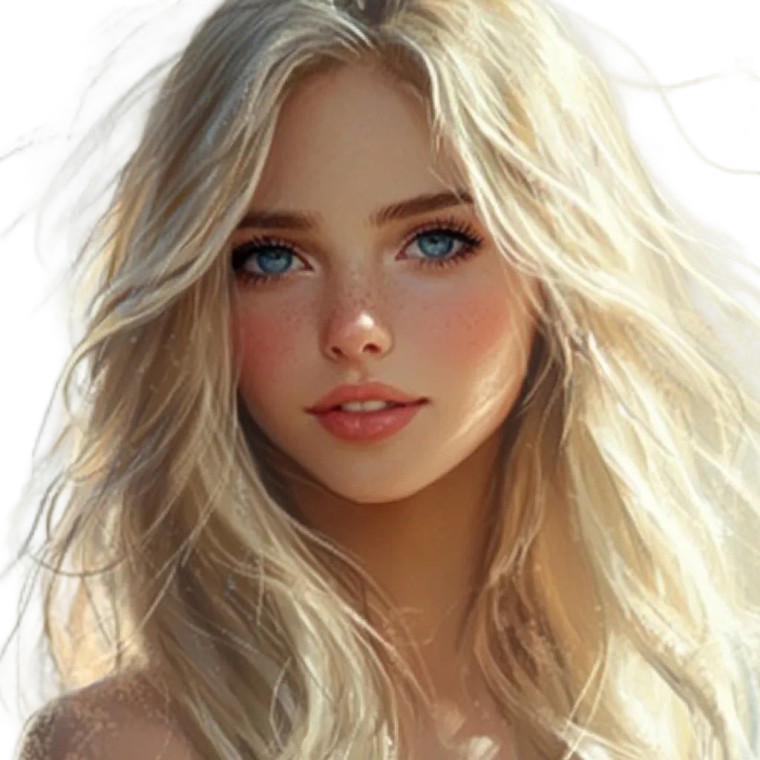 Blonde Girl Smiling Vinyl Car Decal Sticker – Waterproof & UV-Resistant 8"