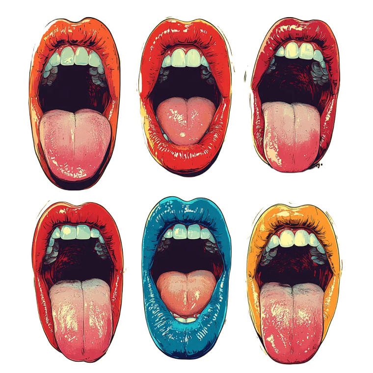 Kids Tongue Illustration Vinyl Car Decal Sticker – Waterproof & UV-Resistant 8"
