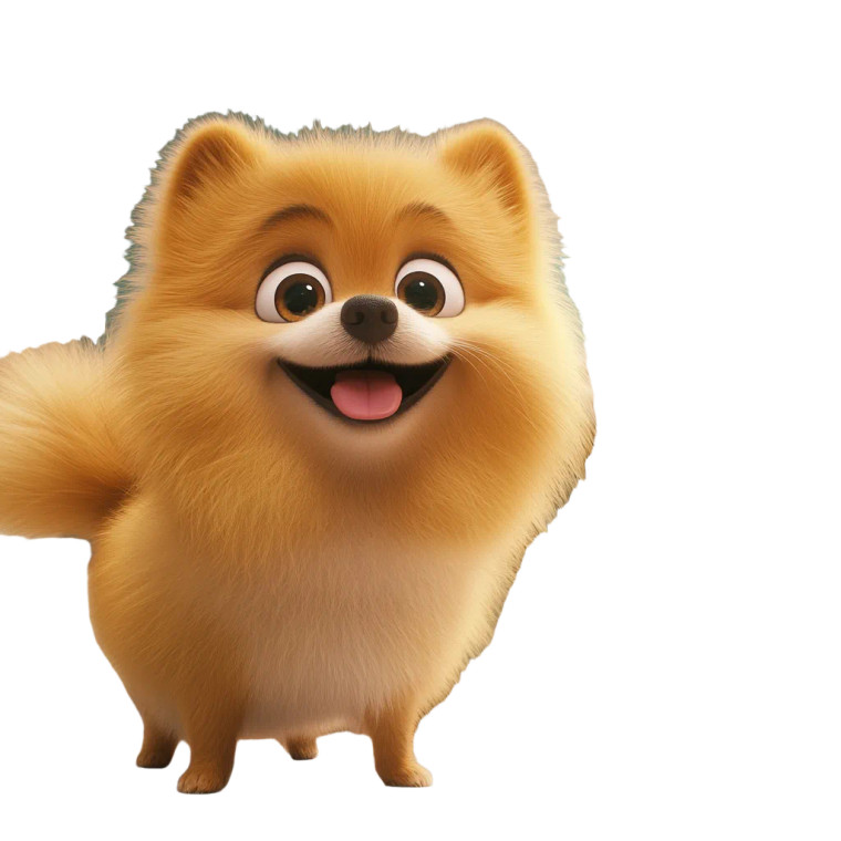 Happy Golden Pomeranian Vinyl Car Decal Sticker – Waterproof & UV-Resistant 8"