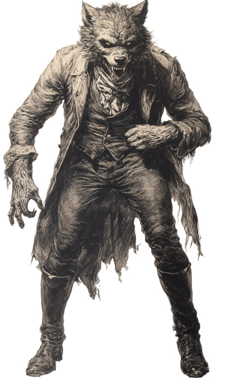 Loup Garou Werewolf Vinyl Car Decal Sticker – Waterproof & UV-Resistant 8"