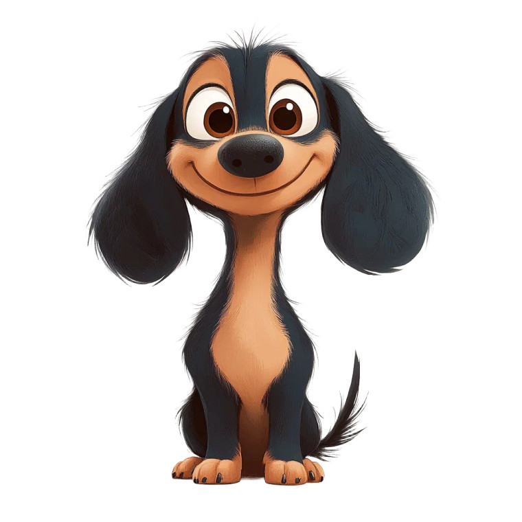 Cartoon Dachshund Vinyl Car Decal Sticker – Waterproof & UV-Resistant 8"