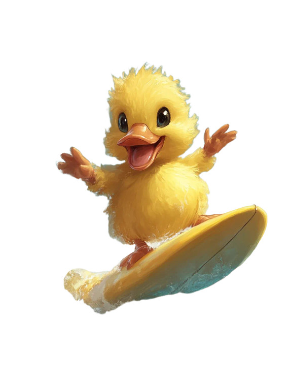 Surfing Yellow Duck V2 Vinyl Car Decal Sticker – Waterproof & UV-Resistant 8"