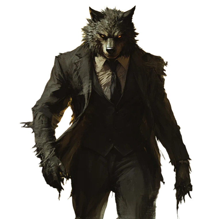 Werewolf Detective Vinyl Car Decal Sticker – Waterproof & UV-Resistant 8"